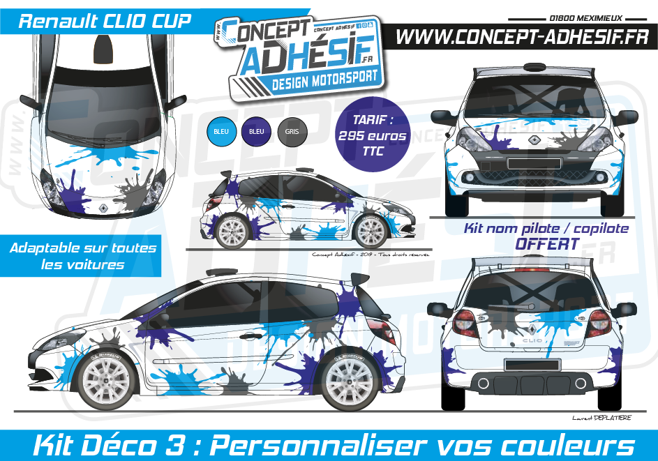 RALLYE DECO universelle - - Kit Complet - voiture Sticker